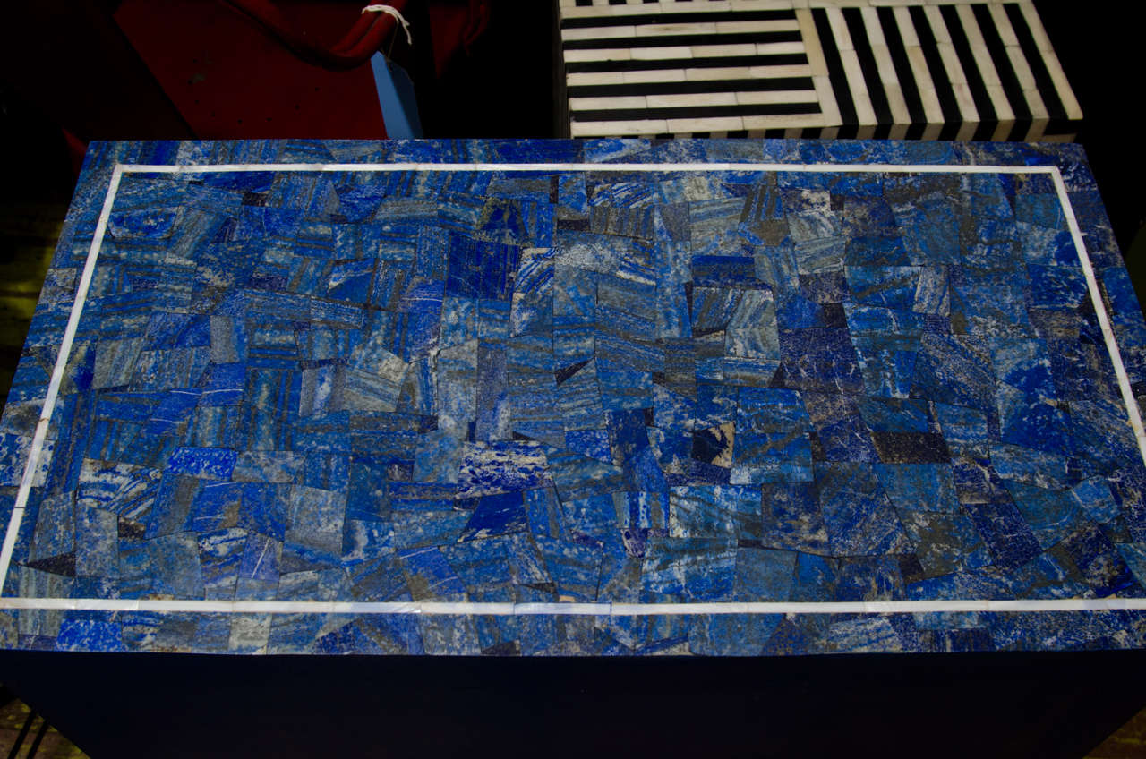 Indian Lapis Lazuli Overlay Side Tables 4