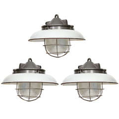 French White Enamel Pendant Lights