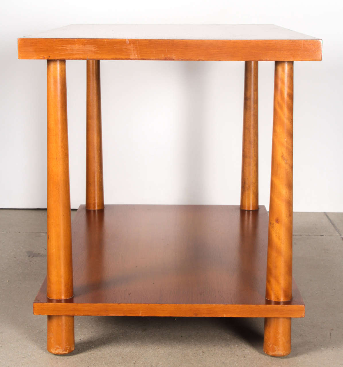 Mid-20th Century Walnut Reverse Dowel Tables by T. H. Robsjohn Gibbings