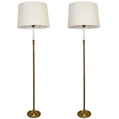 Neoclassical Brass Floorlamps