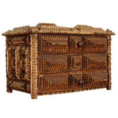 Diminutive Tramp Art Set of Drawers - French ca. 1900 11
