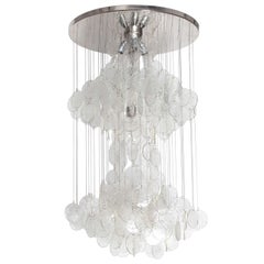 Vintage Mazzega Multi Strand Glass Disc Chandelier