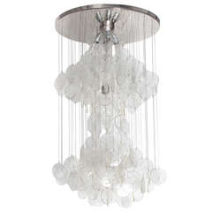 Mazzega Multi Strand Glass Disc Chandelier 7