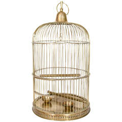 Antique Exceptional Victorian Brass Bird Cage