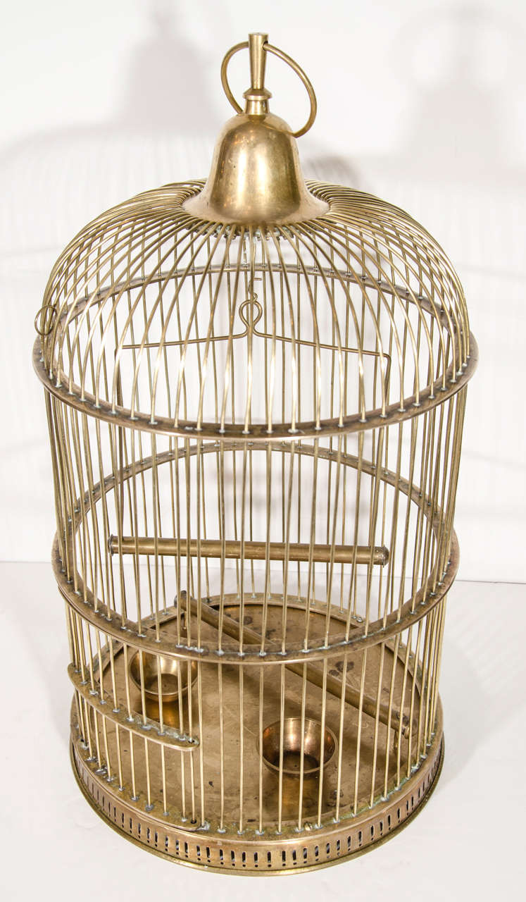 large brass bird cage