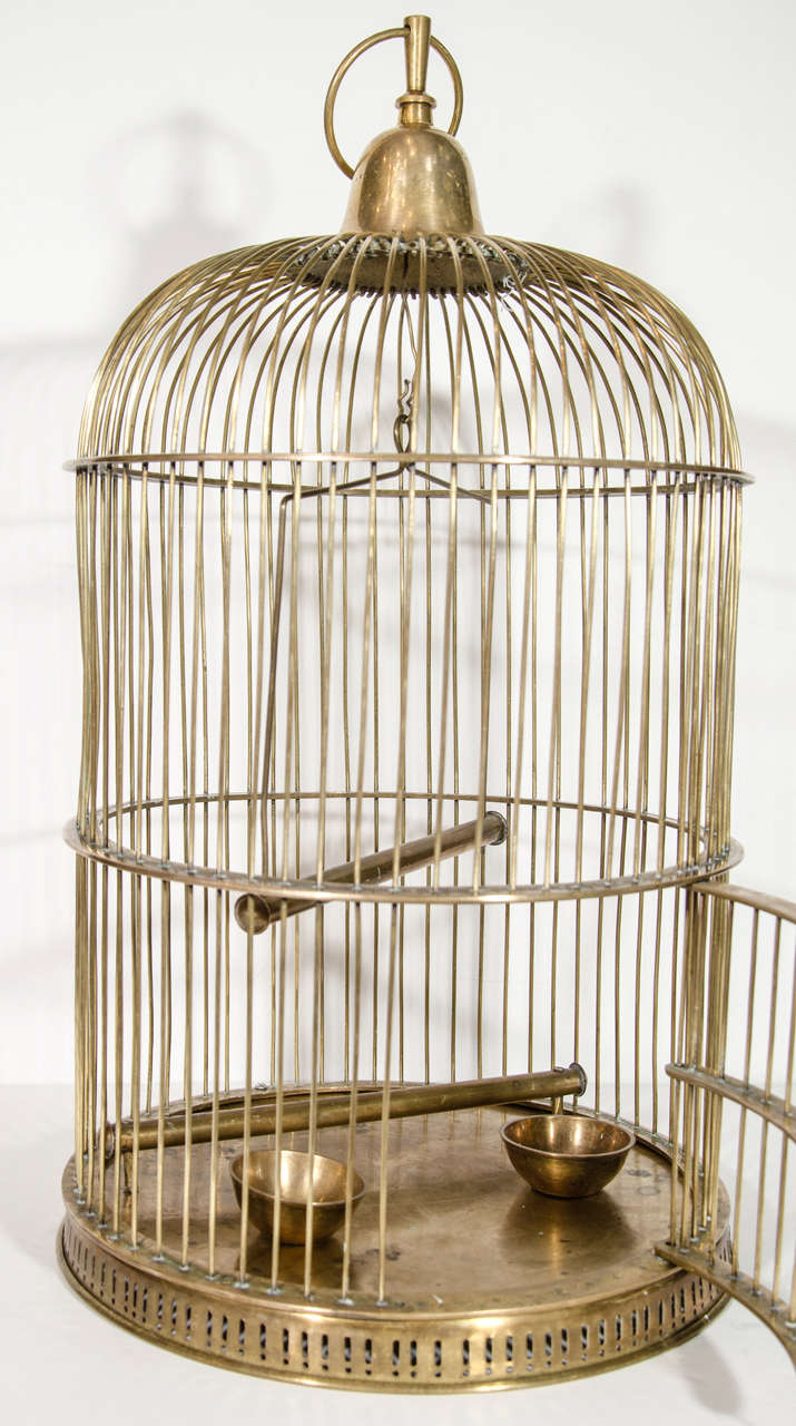 French Exceptional Victorian Brass Bird Cage