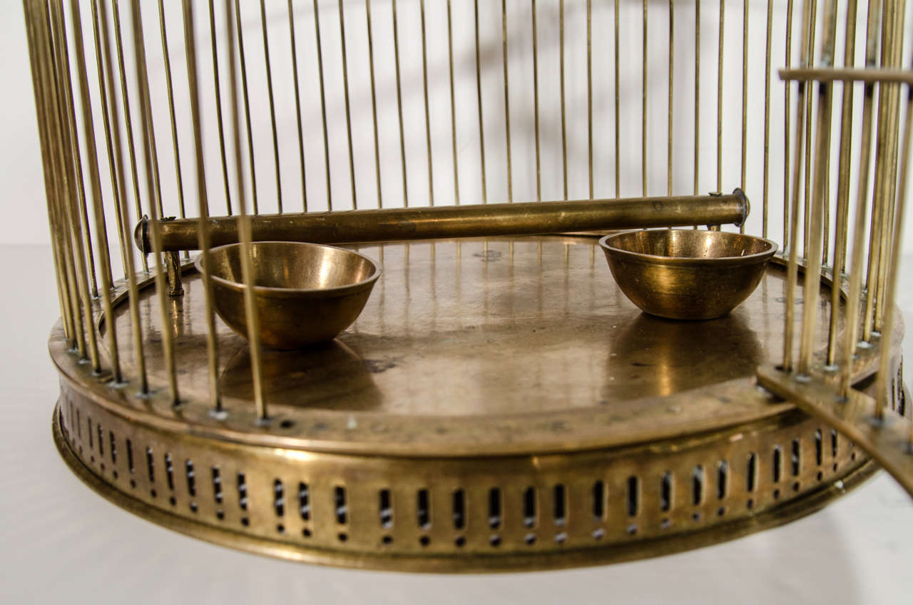 Exceptional Victorian Brass Bird Cage In Excellent Condition In Fort Lauderdale, FL
