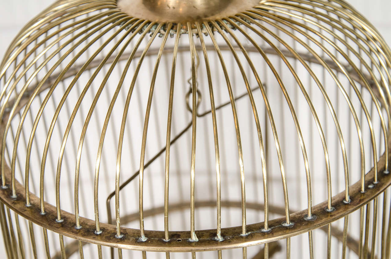 19th Century Exceptional Victorian Brass Bird Cage