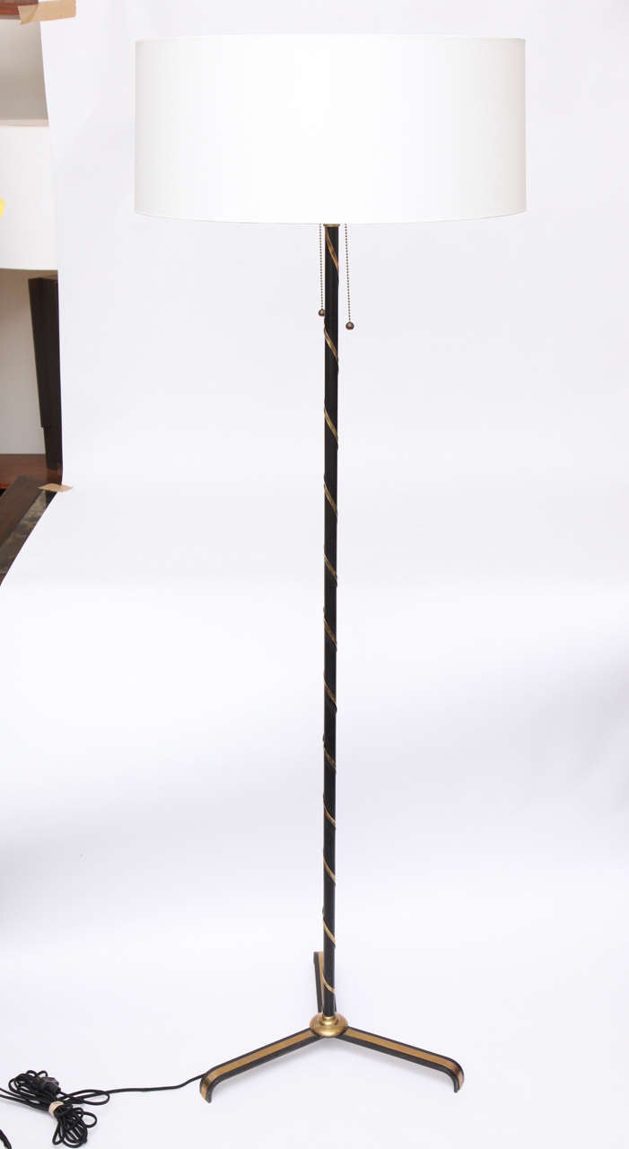 A 1940s French art moderne floor lamp.
Shade not included
