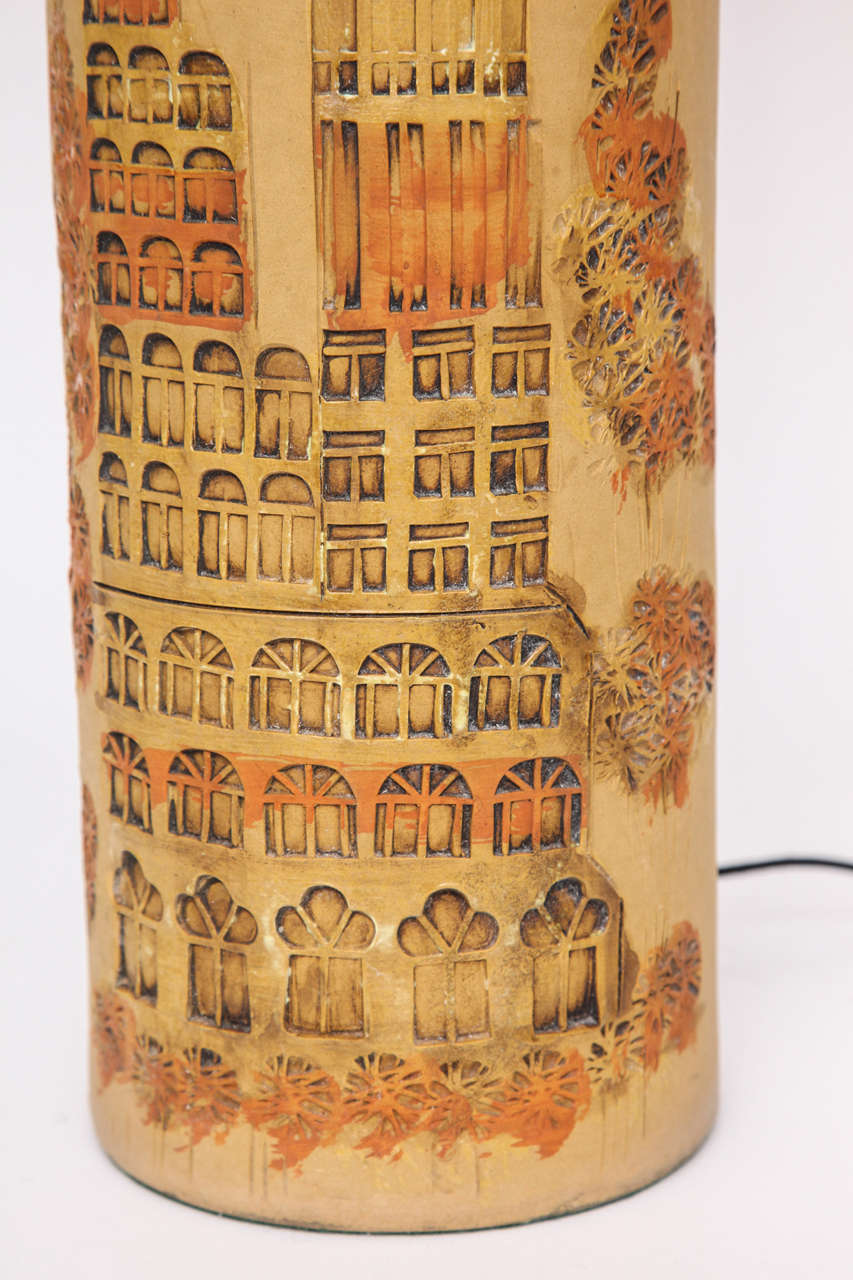 Mid-20th Century Pair of 1960s Italian Ceramic Table Lamps