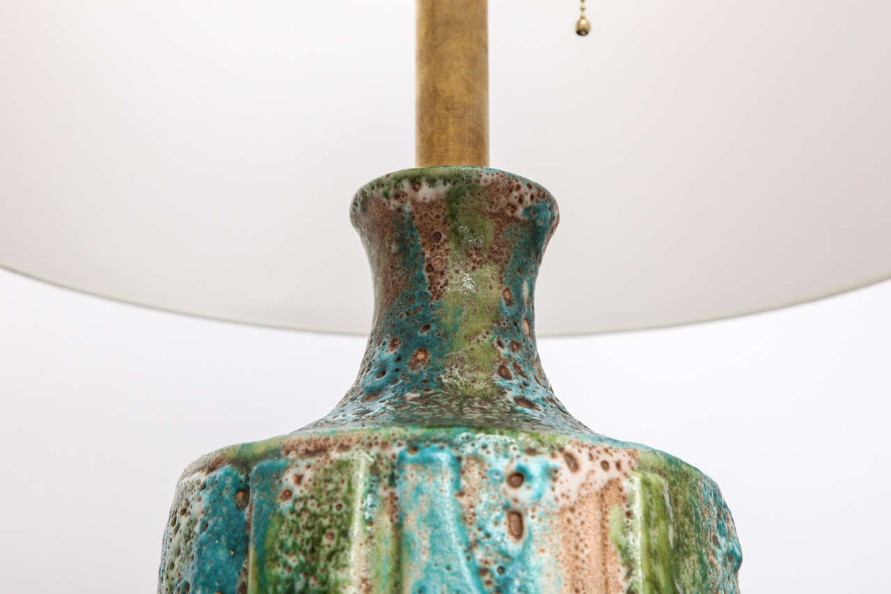 Mid-Century Modern Pair of 1950s Italian Ceramic Table Lamps