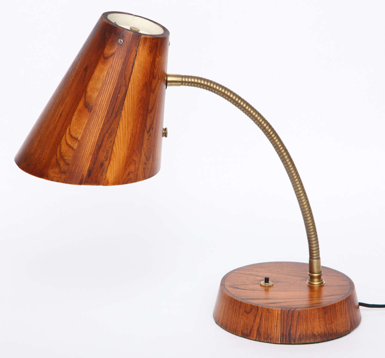 Table Lamp Articulated Mid Century Modern wood and brass 1940's
New socket and rewired
