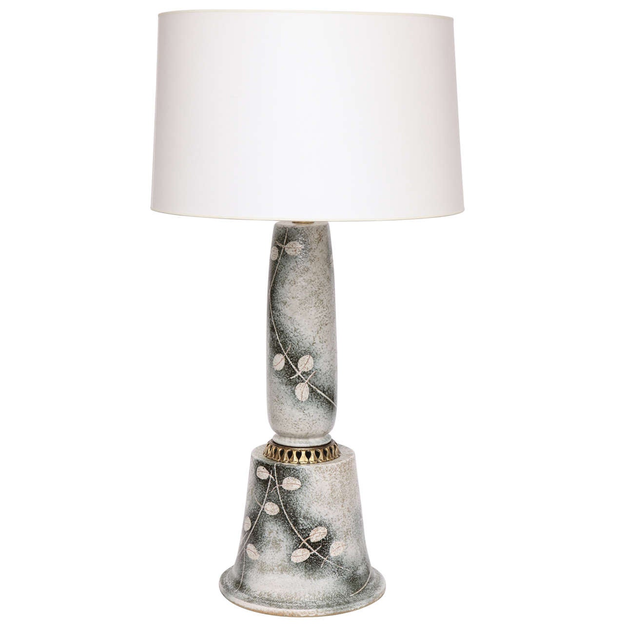 1940s Japanese Art Moderne Ceramic Table Lamp For Sale at 1stdibs