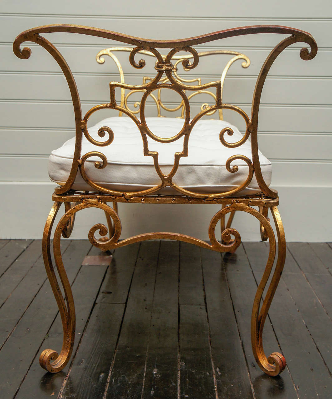 French Iron Bench by Jean Charles Moreaux For Sale