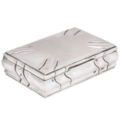 Art Deco Continental Silver Table/Jewelry Box With Hinged Lid