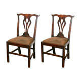 Pair Georgian Elm Side Chairs