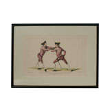 French Hand Colored Engraving