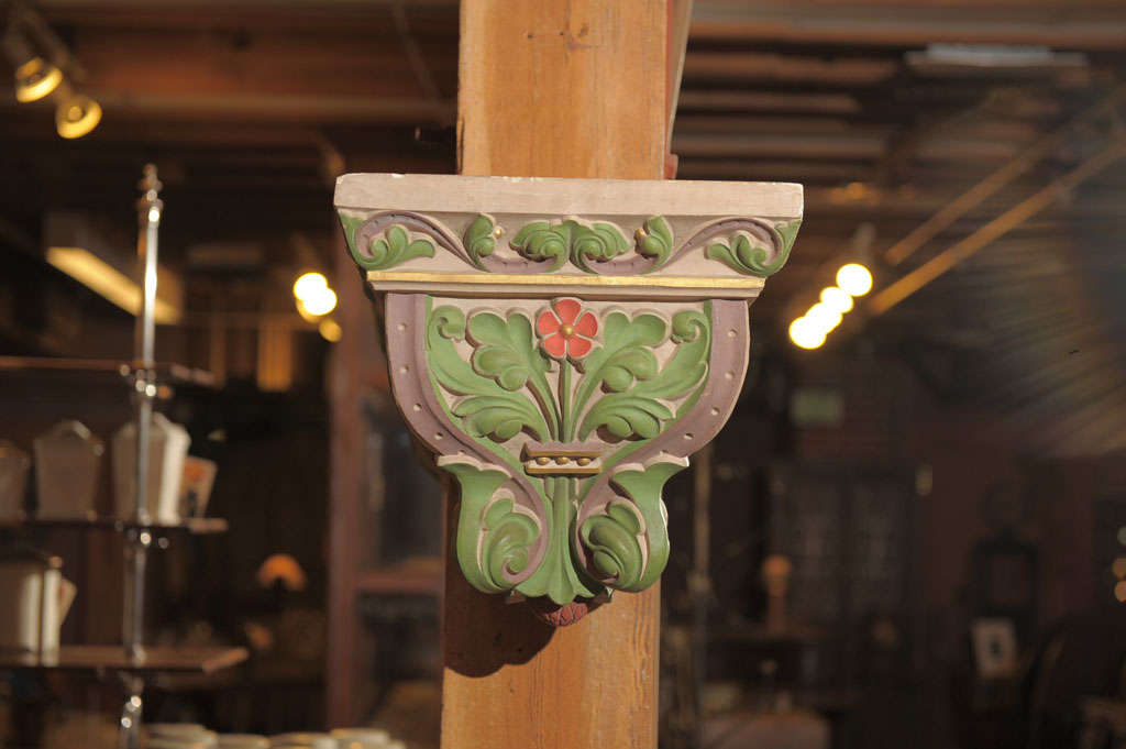 Pair of Painted Art Nouveau Hanging Brackets 1