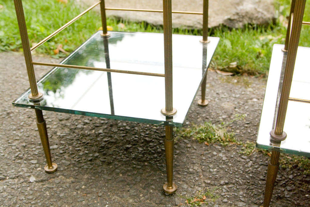 Pair of Neo-classic Style Brass Etagere Tables 2