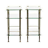 Pair of Neo-classic Style Brass Etagere Tables