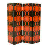Black & Red Lacquer Folding Screen