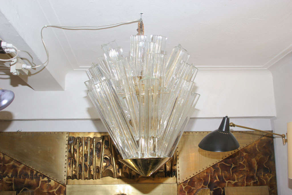 Mid-20th Century A 1960's Italian Sculptural Art Glass Ceiling Fixture