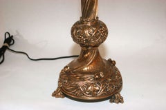 Pair of French Art Deco Bronze Table Lamps