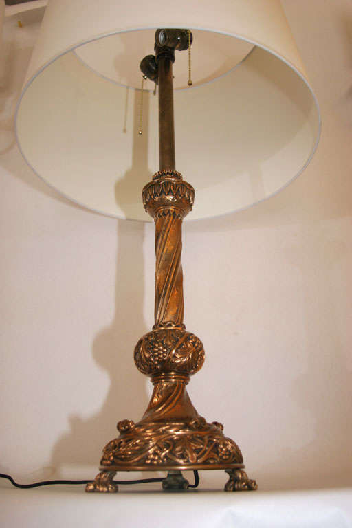 Pair of French Art Deco Bronze Table Lamps For Sale 1
