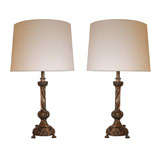 Pair of French Art Deco Bronze Table Lamps 4