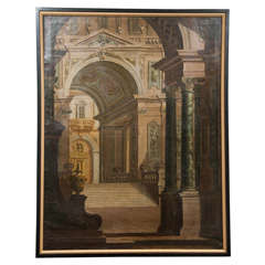 Wonderfu Italian Oil on canvas of an Architectural View
