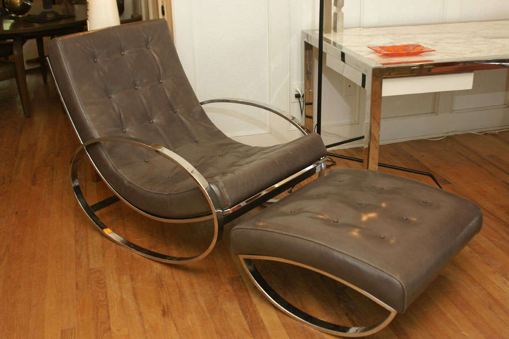 American Great Modernist Rocker/Clubchair & Ottoman