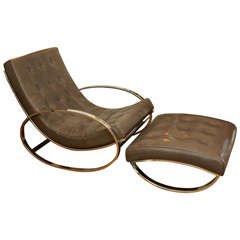 Great Modernist Rocker/Clubchair & Ottoman