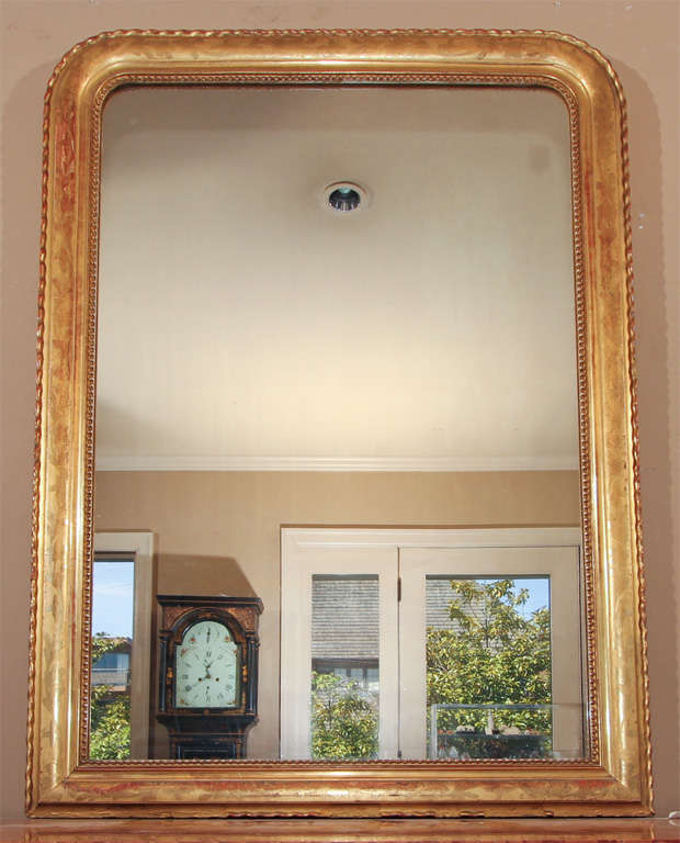 Large Louis Philippe gilt mirror.