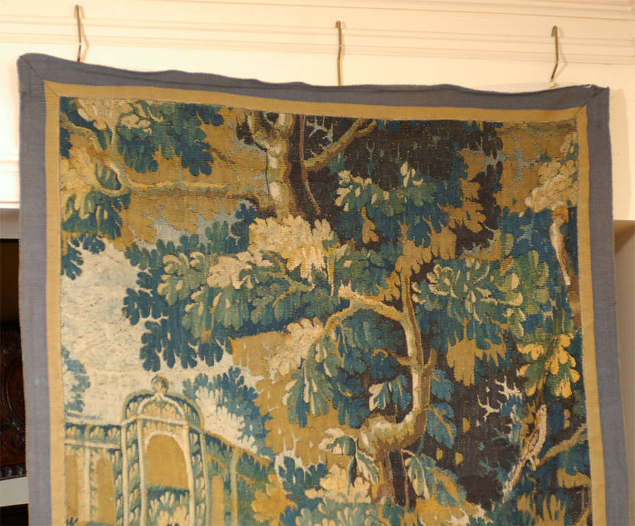 French 18th Century Aubusson Tapestry Fragment with Birds & Foliage