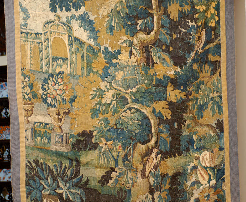 18th Century and Earlier 18th Century Aubusson Tapestry Fragment with Birds & Foliage