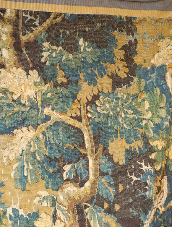 18th Century Aubusson Tapestry Fragment with Birds & Foliage 3