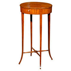 19th Century  Oval English Satinwood Work Table