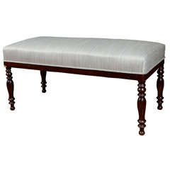 19th Century Mahogany Upholstered Bench