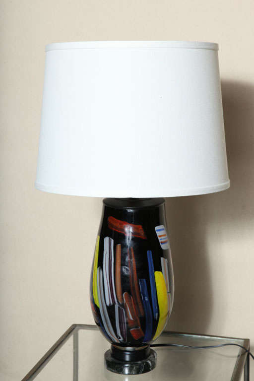 Mid-Century Modern Pair of Abstract Murano Glass Table Lamps For Sale
