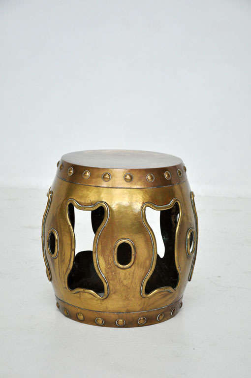 American Brass chinoiserie stool