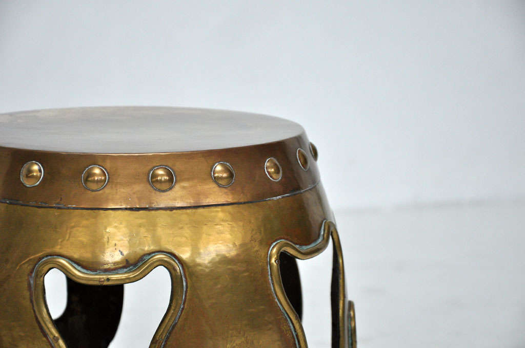 Brass chinoiserie stool 3