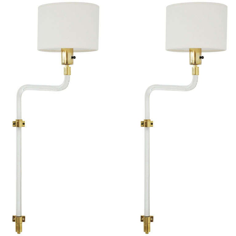 Lucite Wall Lamps by Peter Hamburger for Knoll