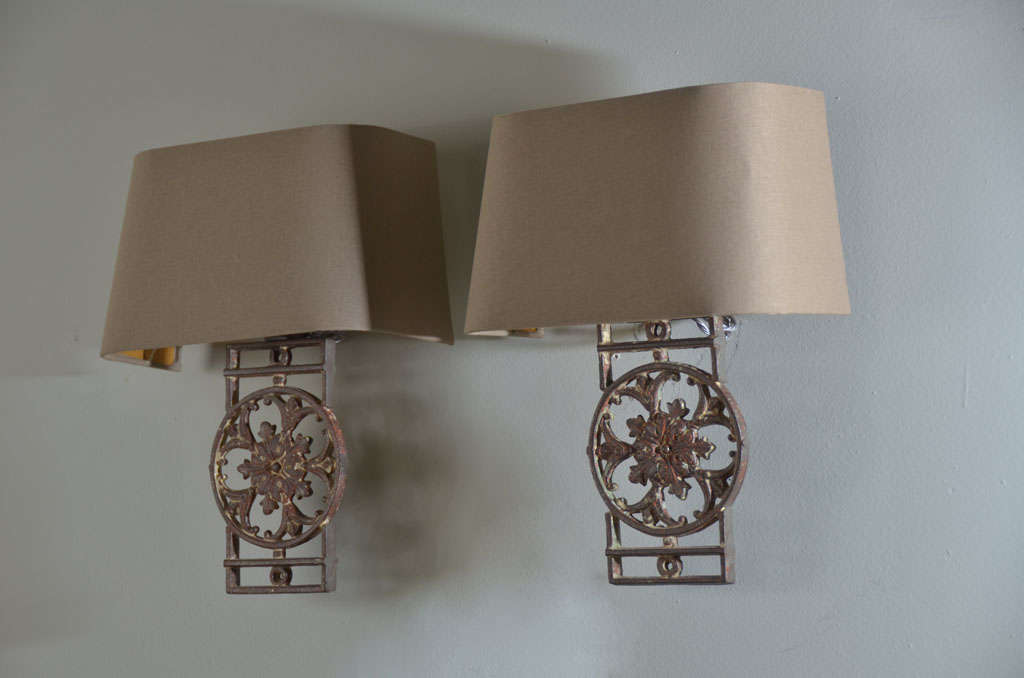 Pair of Iron Fragment Sconces