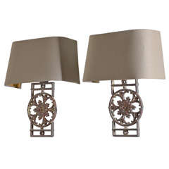 Pair of Iron Fragment Sconces