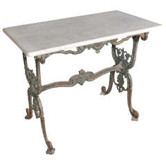Antique 19th Century French Iron and Marble Patisserie Table 11