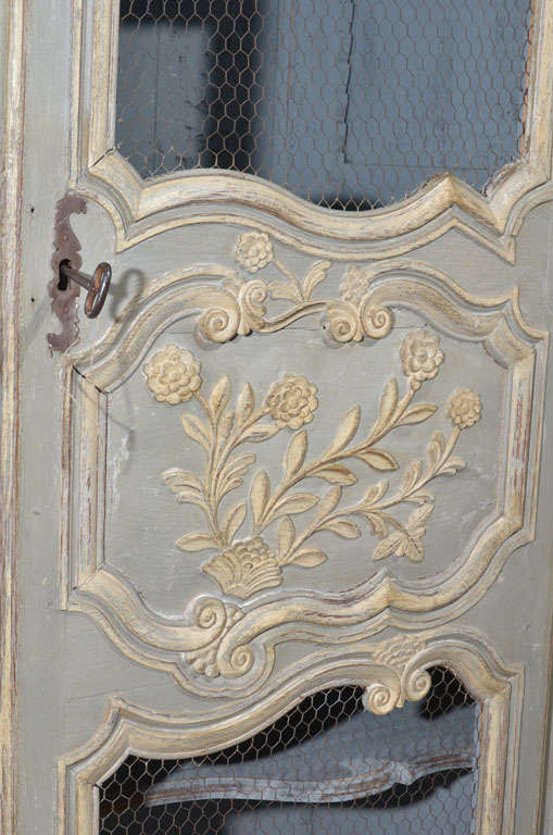 Wood 18th c. Painted Walnut Louis XV Armoire