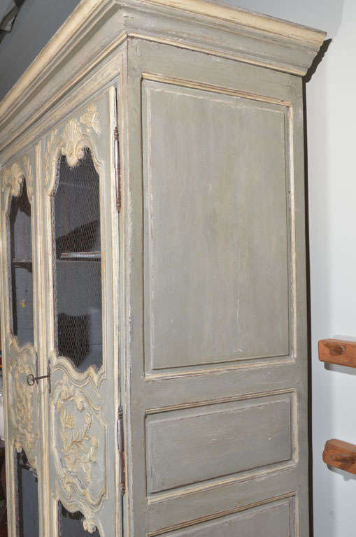 18th c. Painted Walnut Louis XV Armoire 5