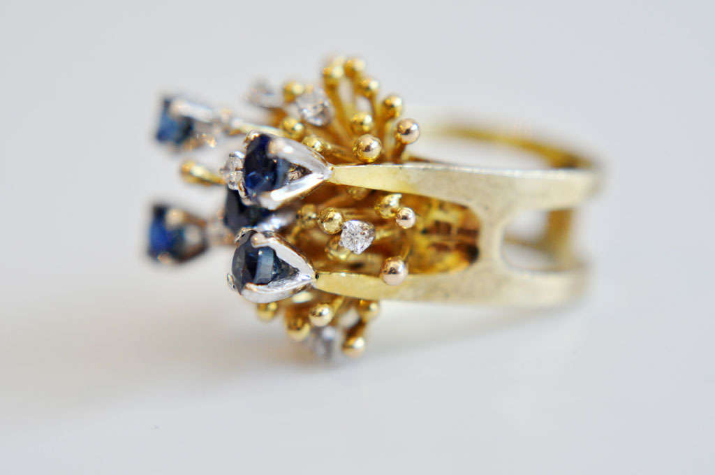 Sapphire, Diamond, 18k Gold Ring 1