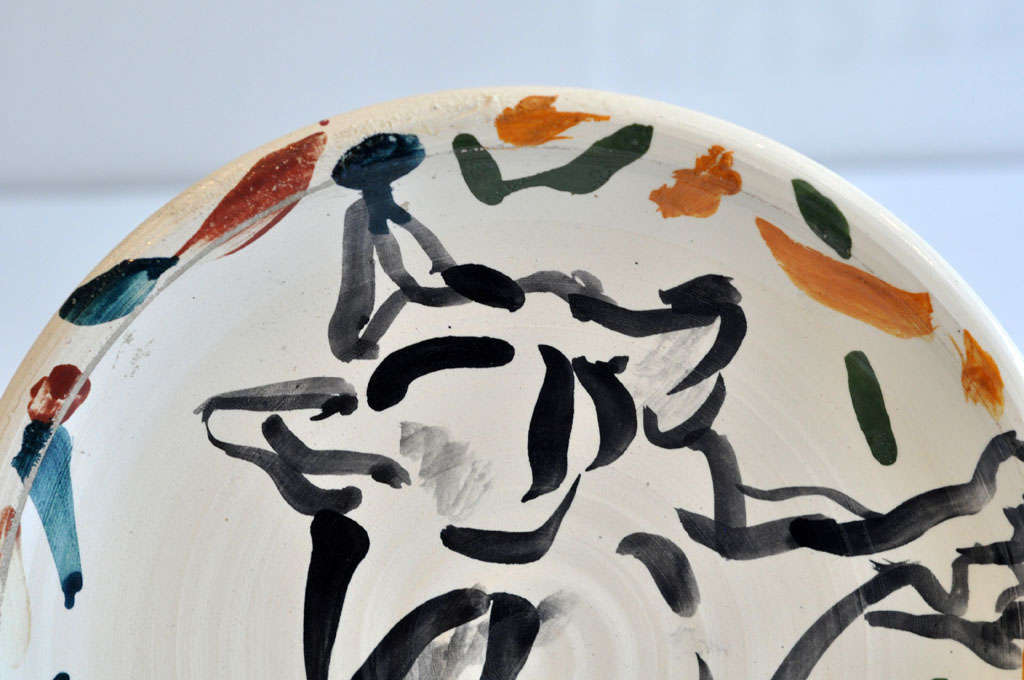 Late 20th Century 1970s Ceramic Plate by Peter Shire For Sale