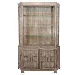 A Faux Painted Glass Top Cabinet